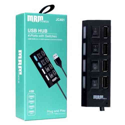 Концентратор HUB USB 2.0 MRM JC401; 4-port с кнопками Donetsk