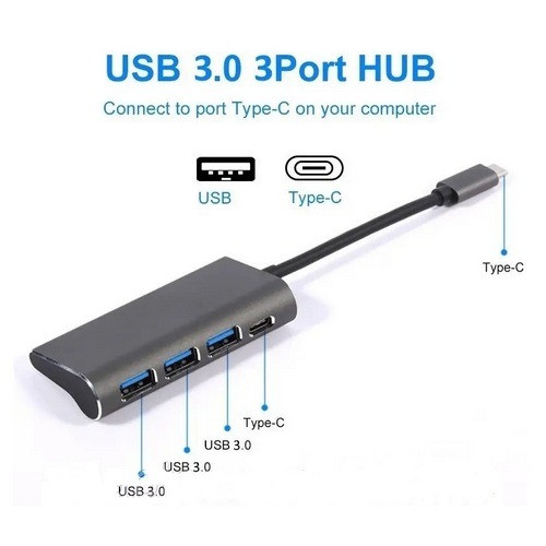 Концентратор HUB Type-C на USB 3.0 MDN metal; 3-port Donetsk - photo 1