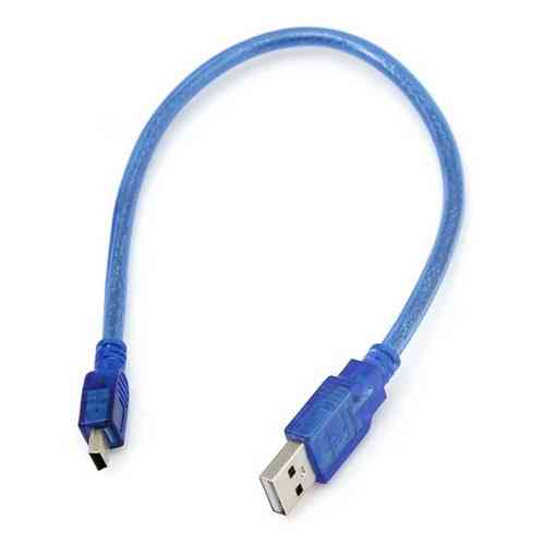 Кабель USB2.0 AM/mini USB (5pin); 0.3m; Blue Donetsk