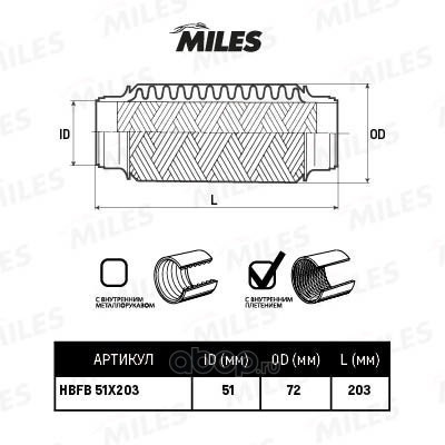 Miles HBFB51X203 Гофра глушителя Старобешево - изображение 1