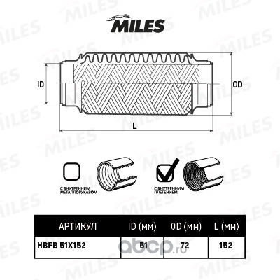 Miles HBFB51X152 Гофра глушителя Starobesheve - photo 1