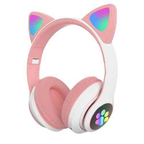 Наушники беспроводные детские Cat Ear (с ушками) розовые Донецк