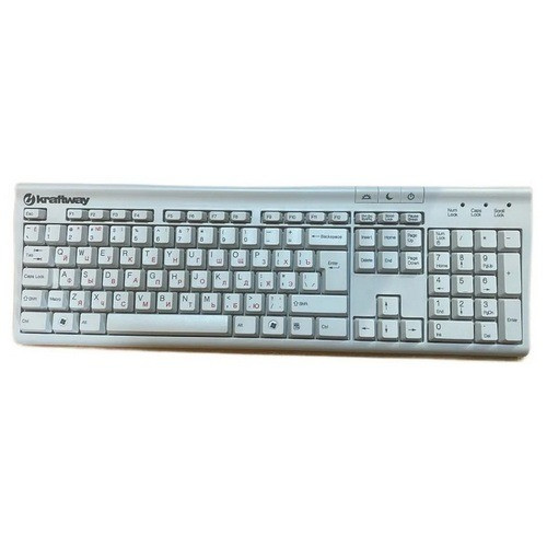 Клавиатура проводная Kraftway KB-9810; PS/2; белая Донецк - изображение 1