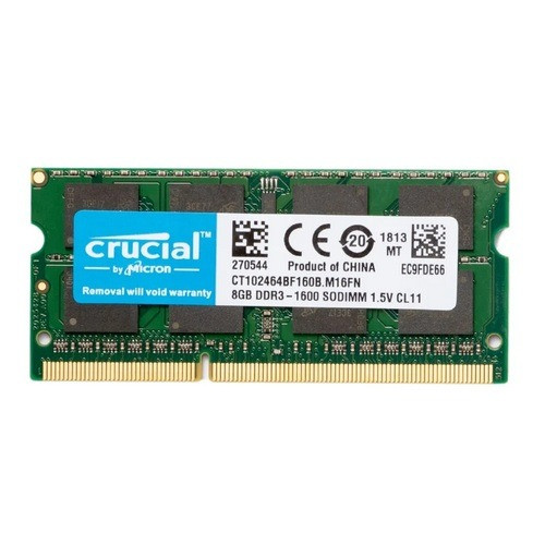 Модуль памяти для ноутбука DDR3 SODIMM 8GB/1600 Crucial 1,5V Донецк - изображение 1